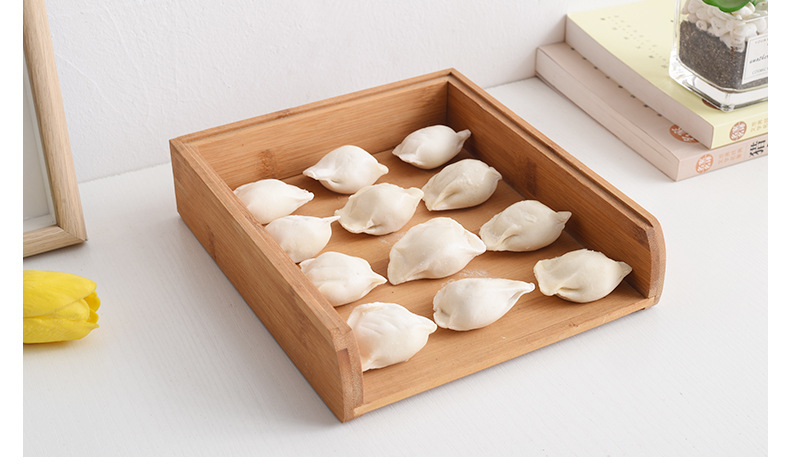新款木制水饺托盘楠竹木家用水饺盘可叠加冷冻饺子托盘馄饨盘