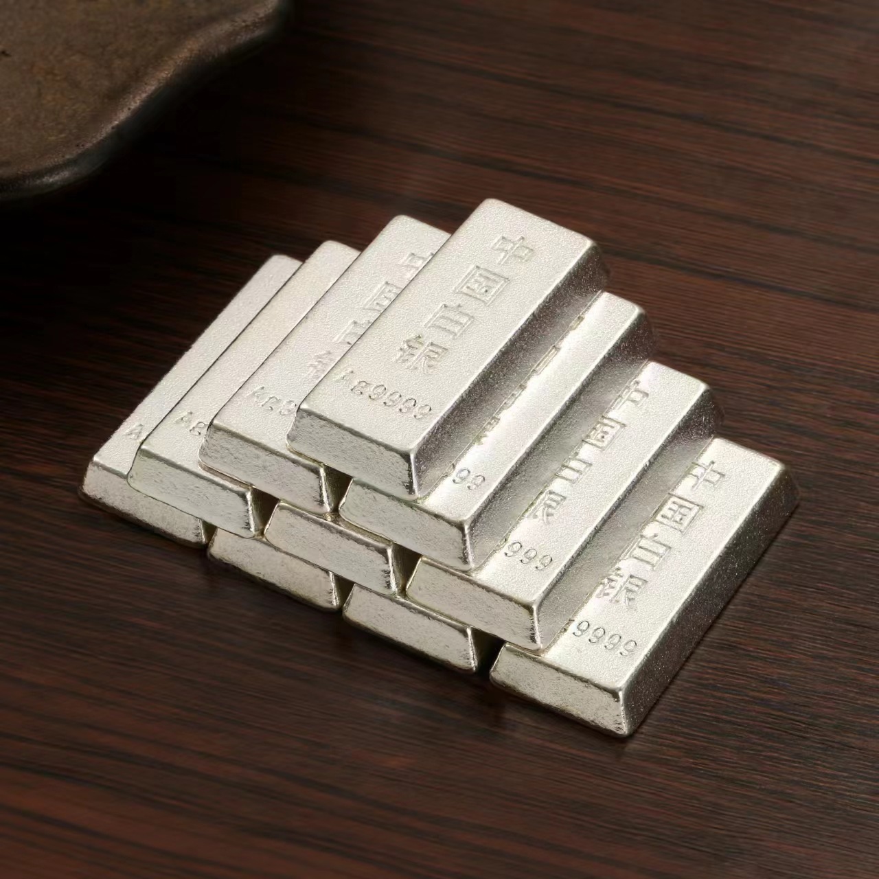 仿真银条中国白银银条铜镀银样品金店中国白银银条模型白银道具