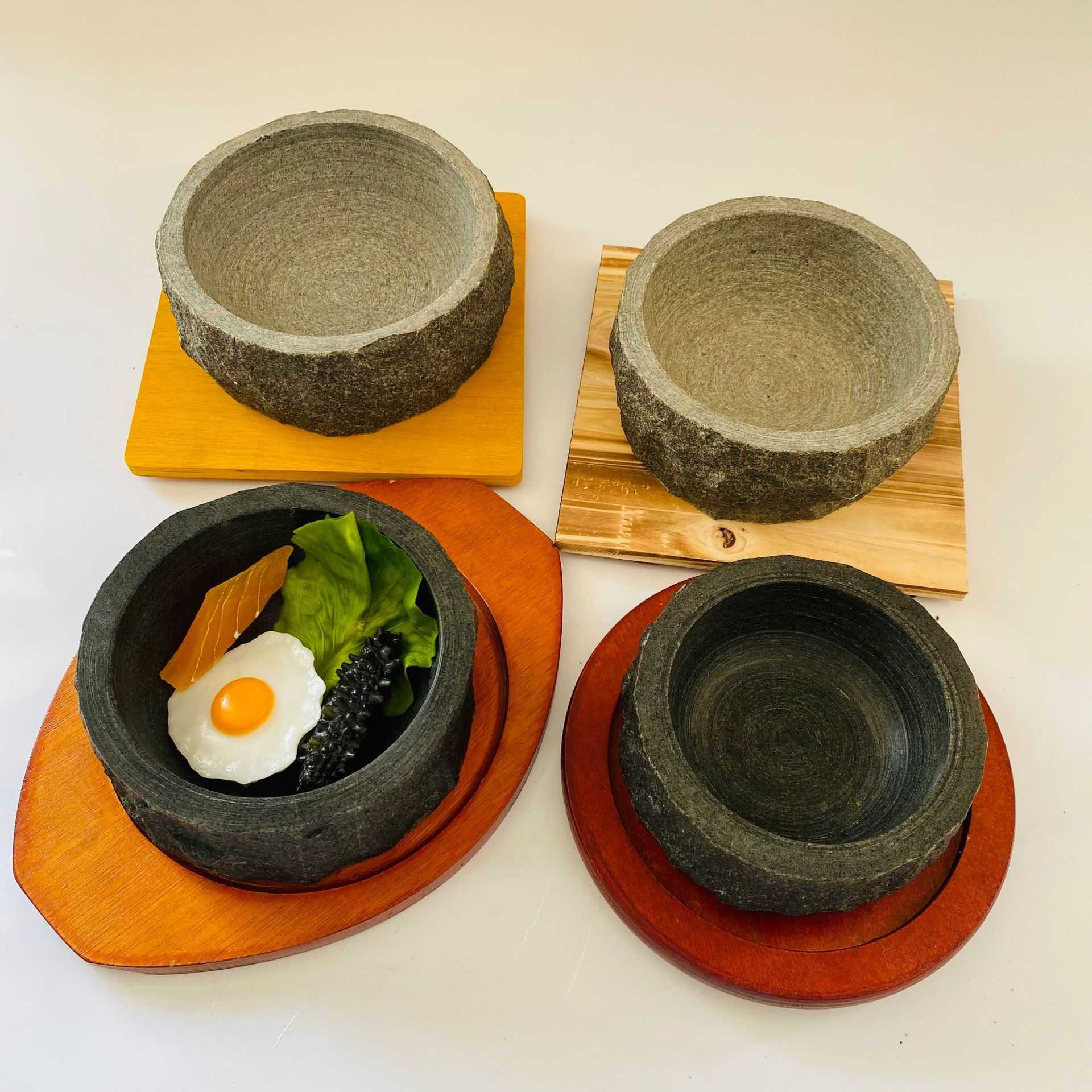自然面石锅十三太煲石堡韩式拌饭石锅烧烤肉石板泡泡鸡粗犷加厚