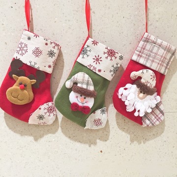 新款圣诞袜装饰圣诞老人圣诞袜圣诞树装饰袜子圣诞礼物袋装饰道具