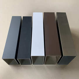 彩色铝方管香槟黑白深灰色铝合金方管型材25*38*44*50*76*100*120