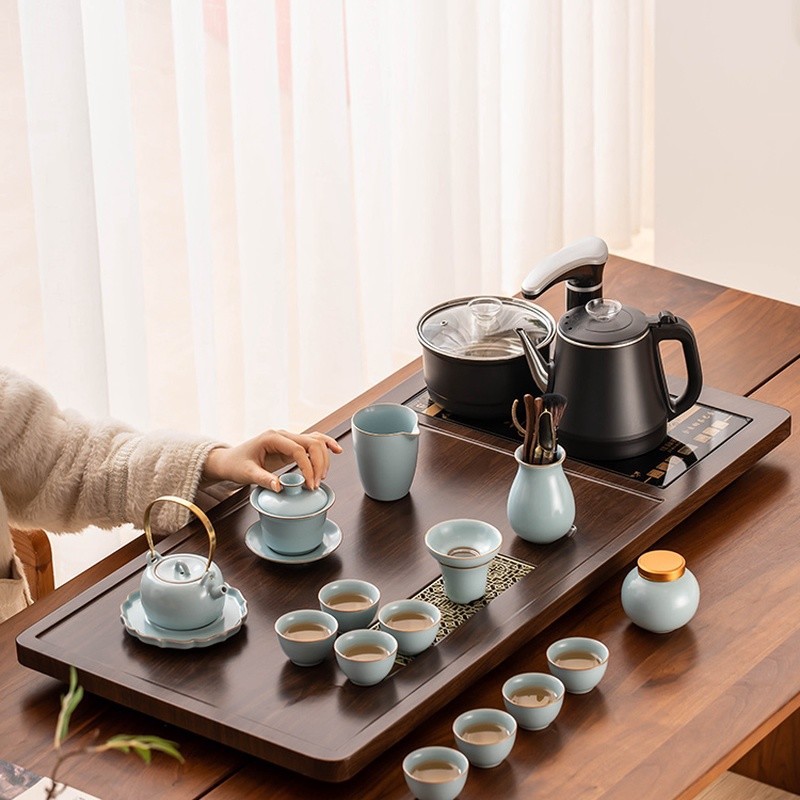 功夫茶具家用套装全自动一体泡茶台烧水壶茶盘泡茶壶茶杯茶道茶桌