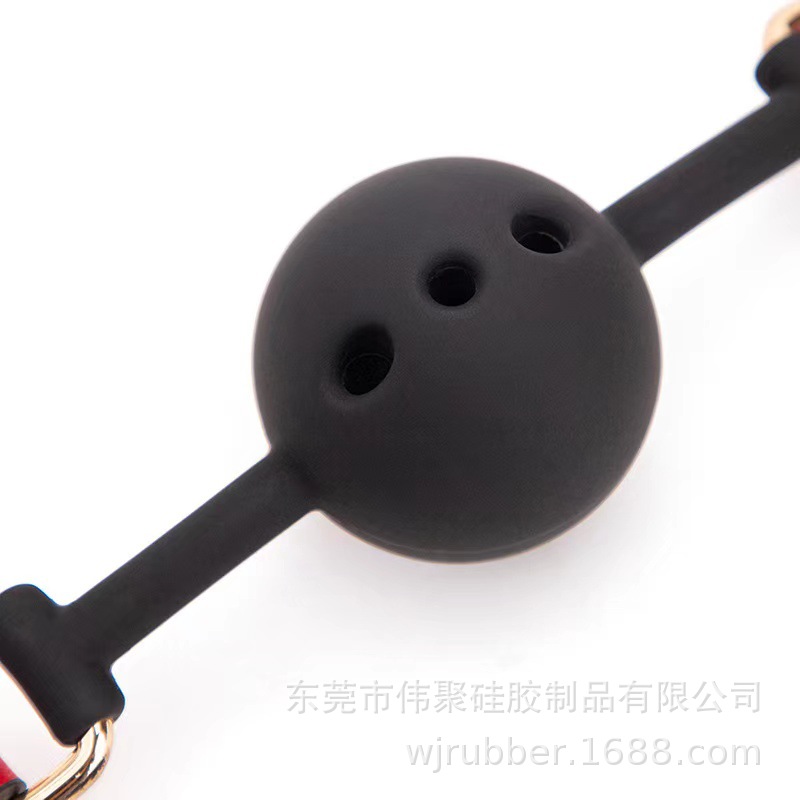 三孔口水球硅胶口塞性用品sm调情调教性爱辅助口塞球情趣口枷