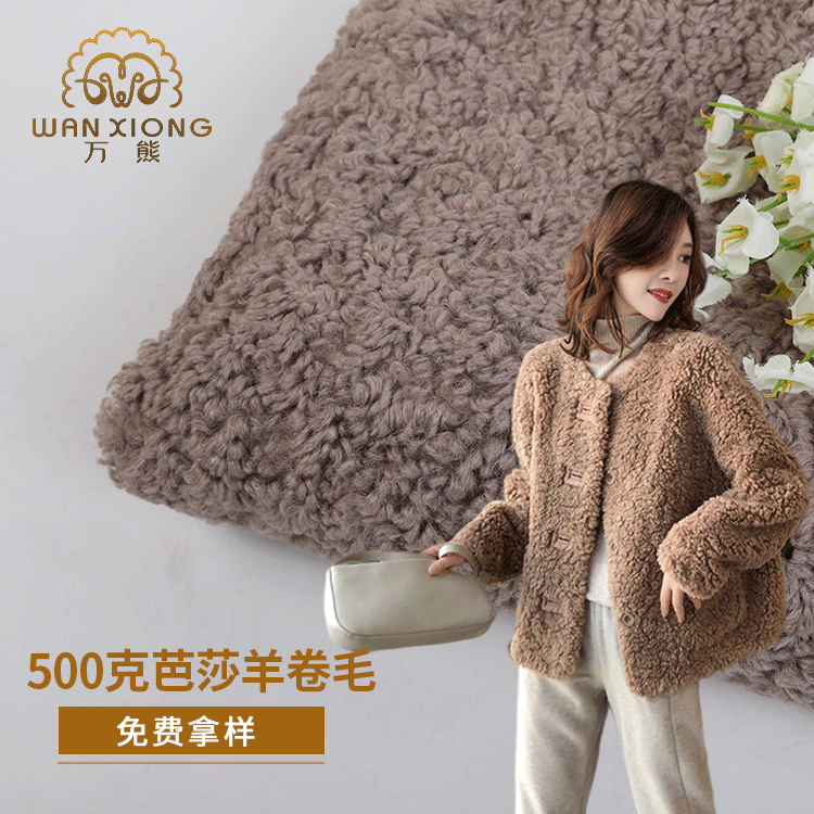 现货厂家 500g全涤涤纶 时尚制造羊卷羊羔毛 梦幻芭莎羊毛