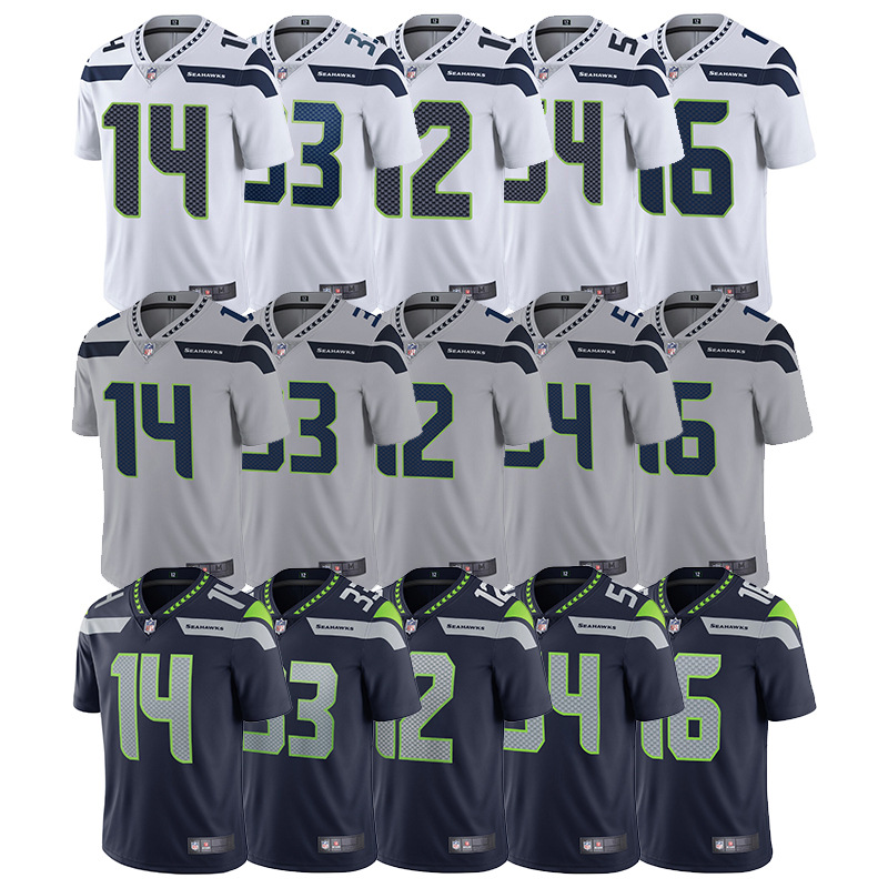 nfl橄榄球服seahawks西雅图海鹰队16#3#54#14#dk metcalf刺绣球衣