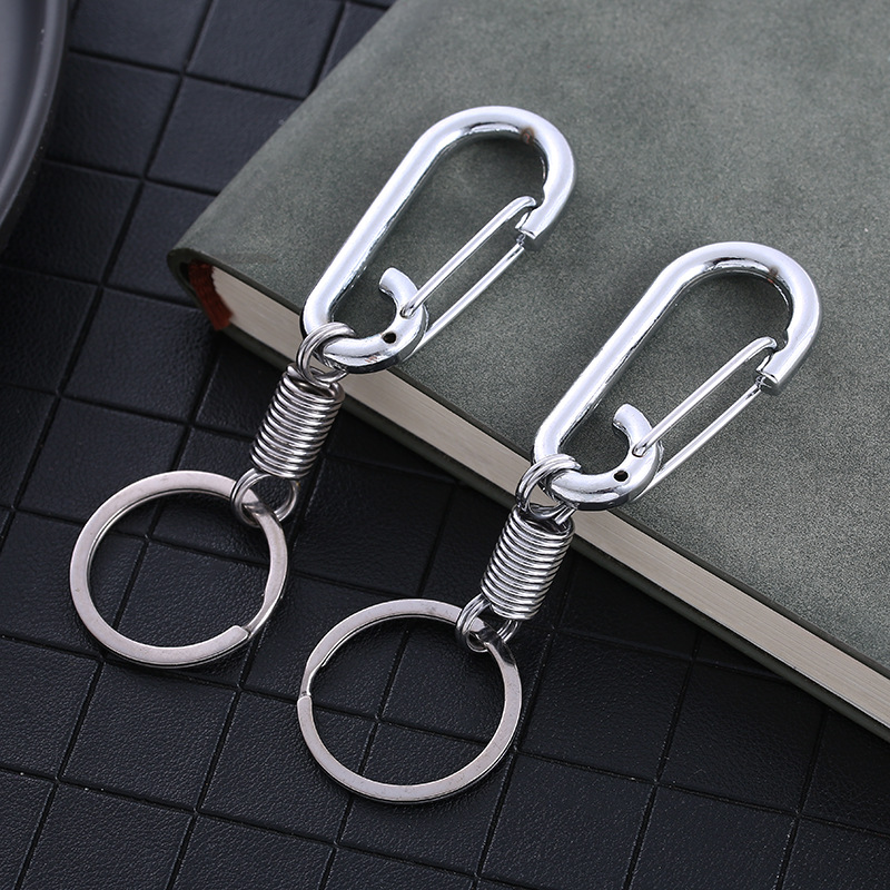 钥匙扣批发个性创意弹簧钥匙扣金属登山扣钥匙链小礼品赠品