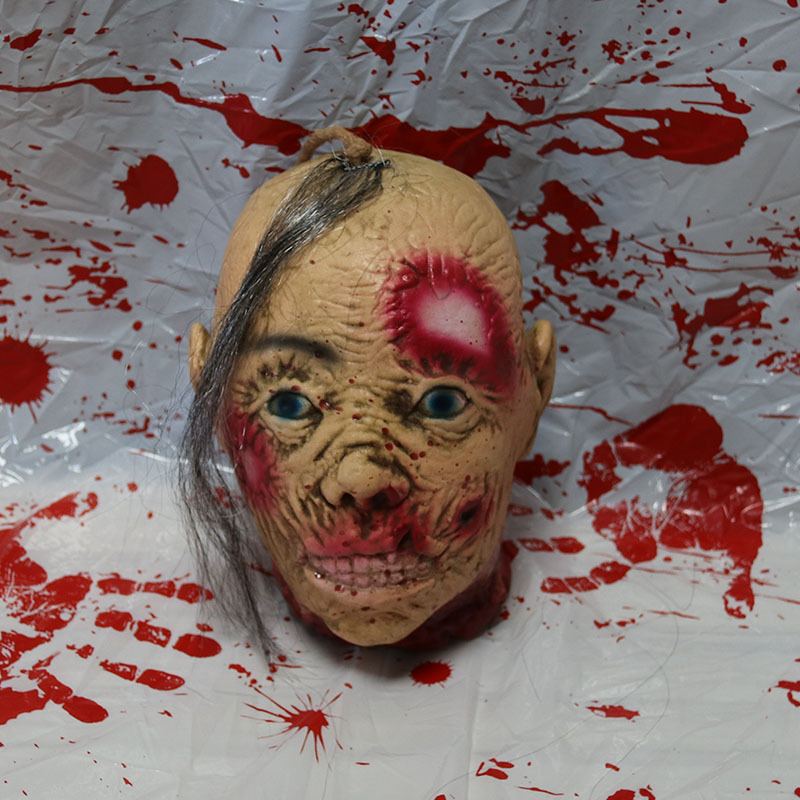 鬼屋恐怖装饰挂件鬼头吓人万圣节断头鬼死人头密室逃脱假人头道具