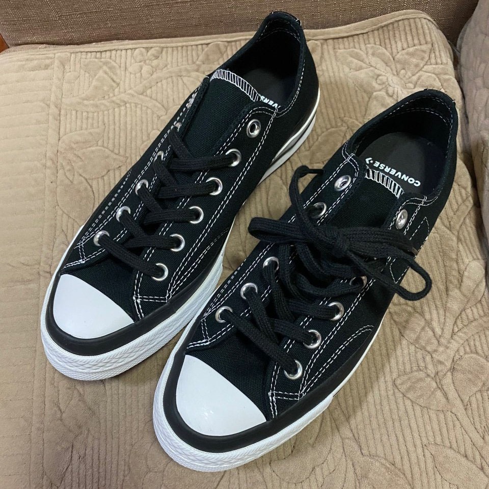 美奇匡威藤原浩联名1970s黑色白色休闲帆布鞋低帮帆布鞋 169069c