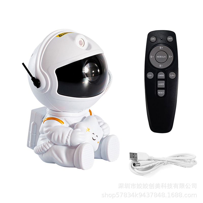 Cross-Border Creative Gift Astronaut Starry Sky Projection Lamp Starry Atmosphere Small Night Lamp Spaceman Laser Nebula Light