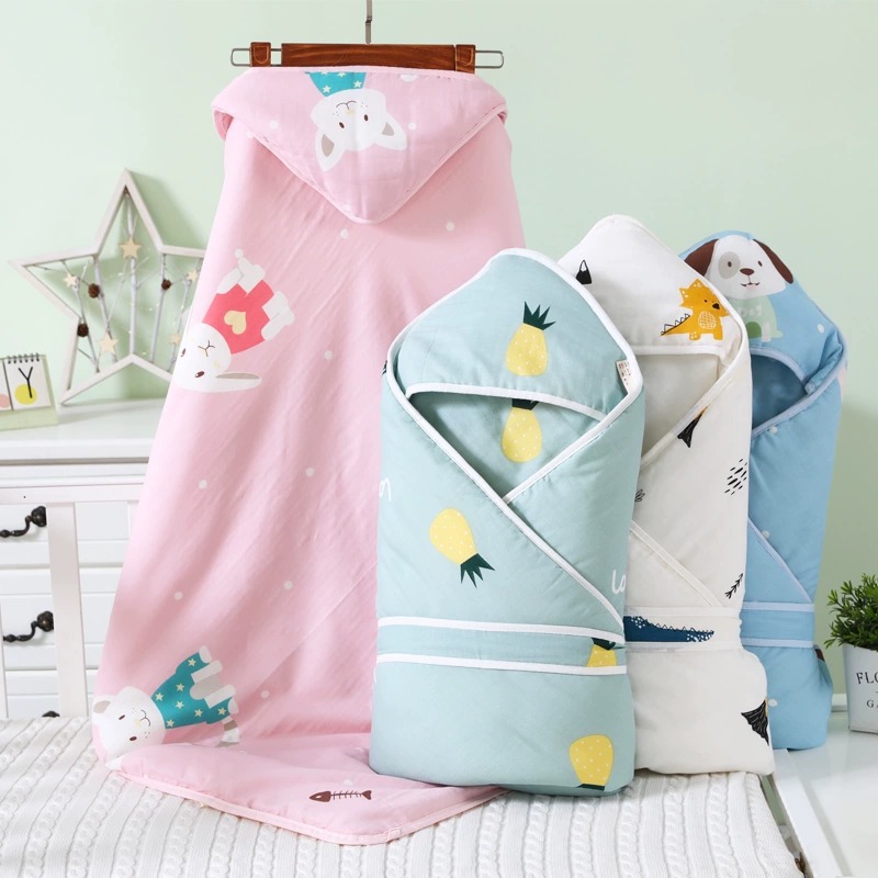 婴儿抱被新生儿包被春秋冬季初生宝宝用品加厚保暖被子包巾可脱胆