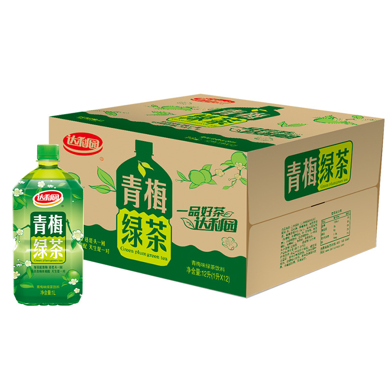 达利园青梅绿茶1l*12瓶大瓶装整箱果味饮料夏季解暑解渴饮品-阿里巴巴