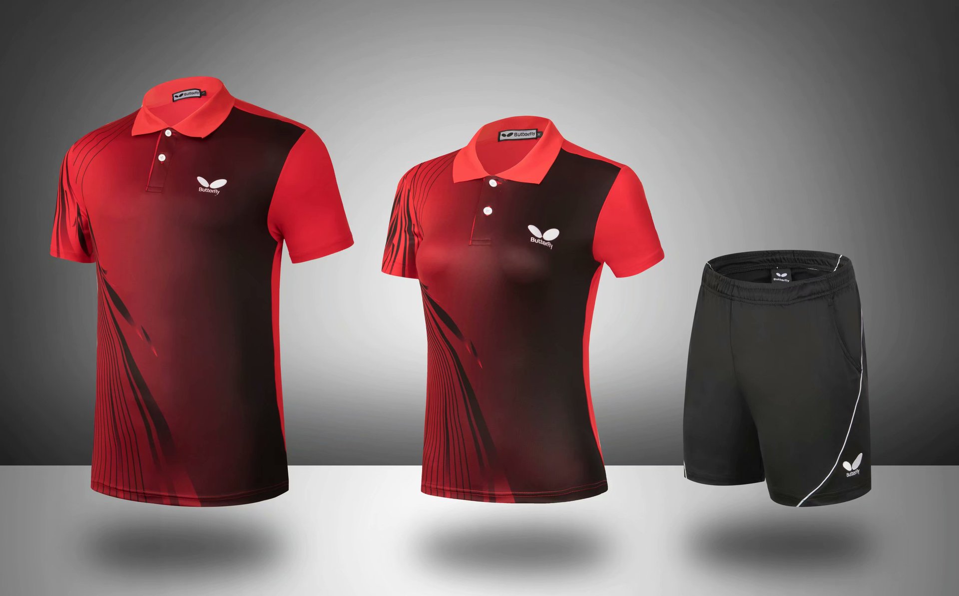 夏季新款蝴蝶乒乓球服男女装乒乓运动服套装情侣装比赛服排汗面料