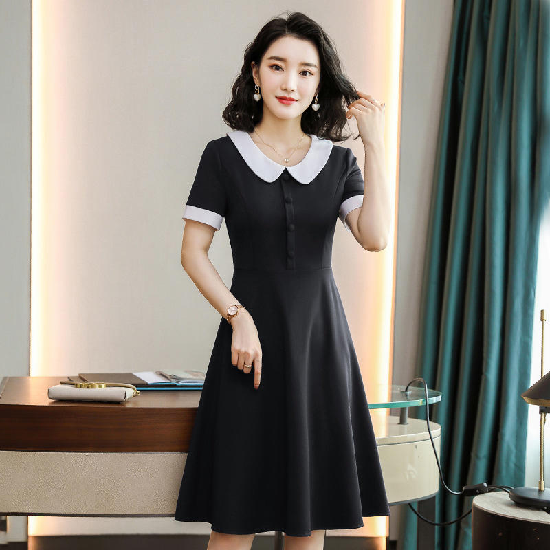 老师职业装教师小学面试服装幼儿园教师园服珠宝店工作服女连衣裙