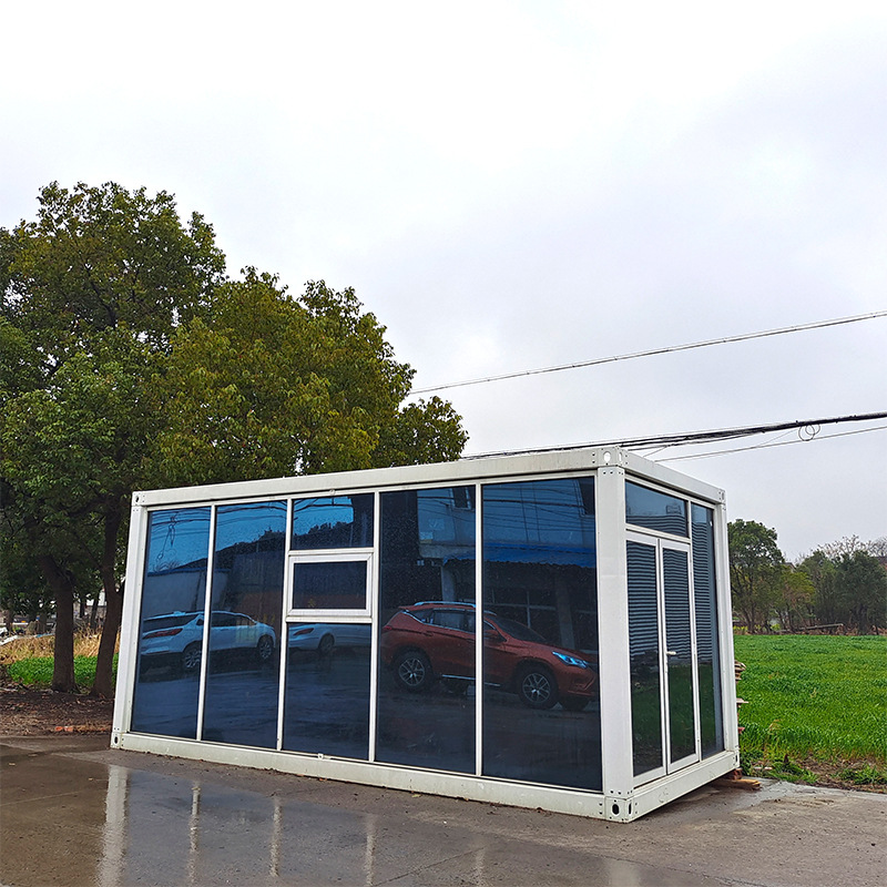 定制带钢化玻璃墙集装箱房移动住人办公室快拼箱集成房屋活动板房