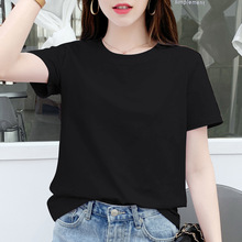夏季t恤女黑色宽松上衣女韩版短袖打底衫2024年新款白色体恤