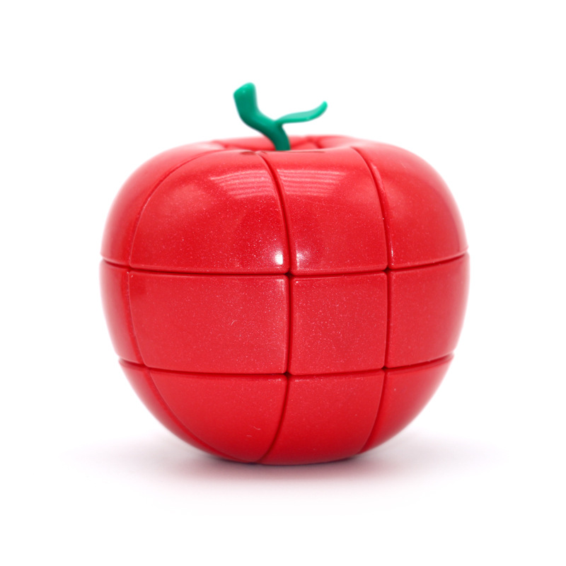 永骏苹果魔方实色魔方异形三阶红色成人学生脑力玩具批发无教程