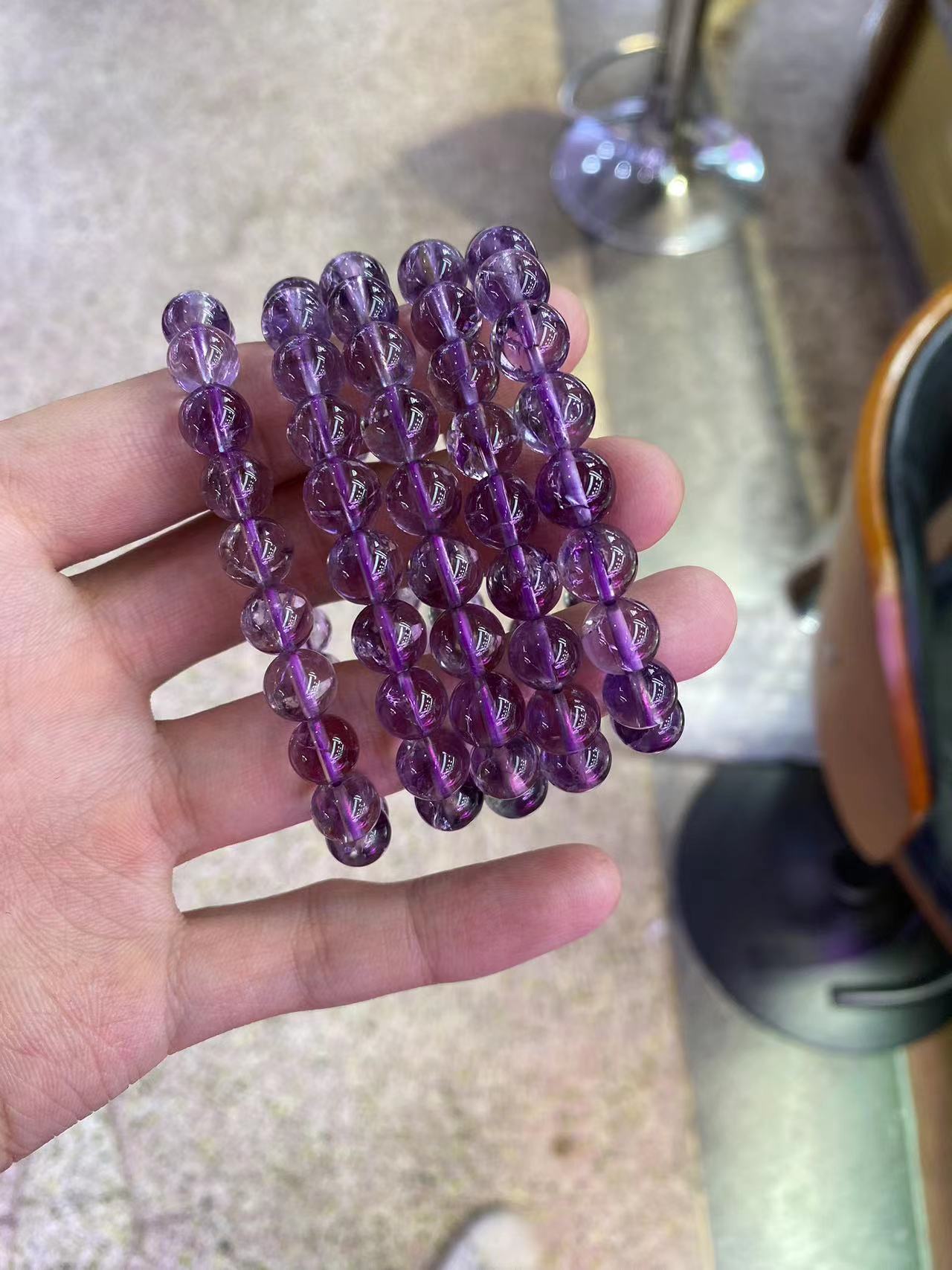 盛玢达阿塞紫水晶手链斯特莱紫阿塞暴力紫手串女彩虹闪片厂家直销