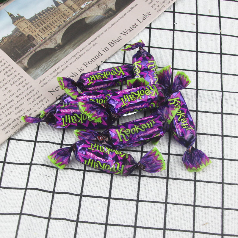 kdv俄罗斯紫皮糖kpokaht巧克力原装进口糖果500g