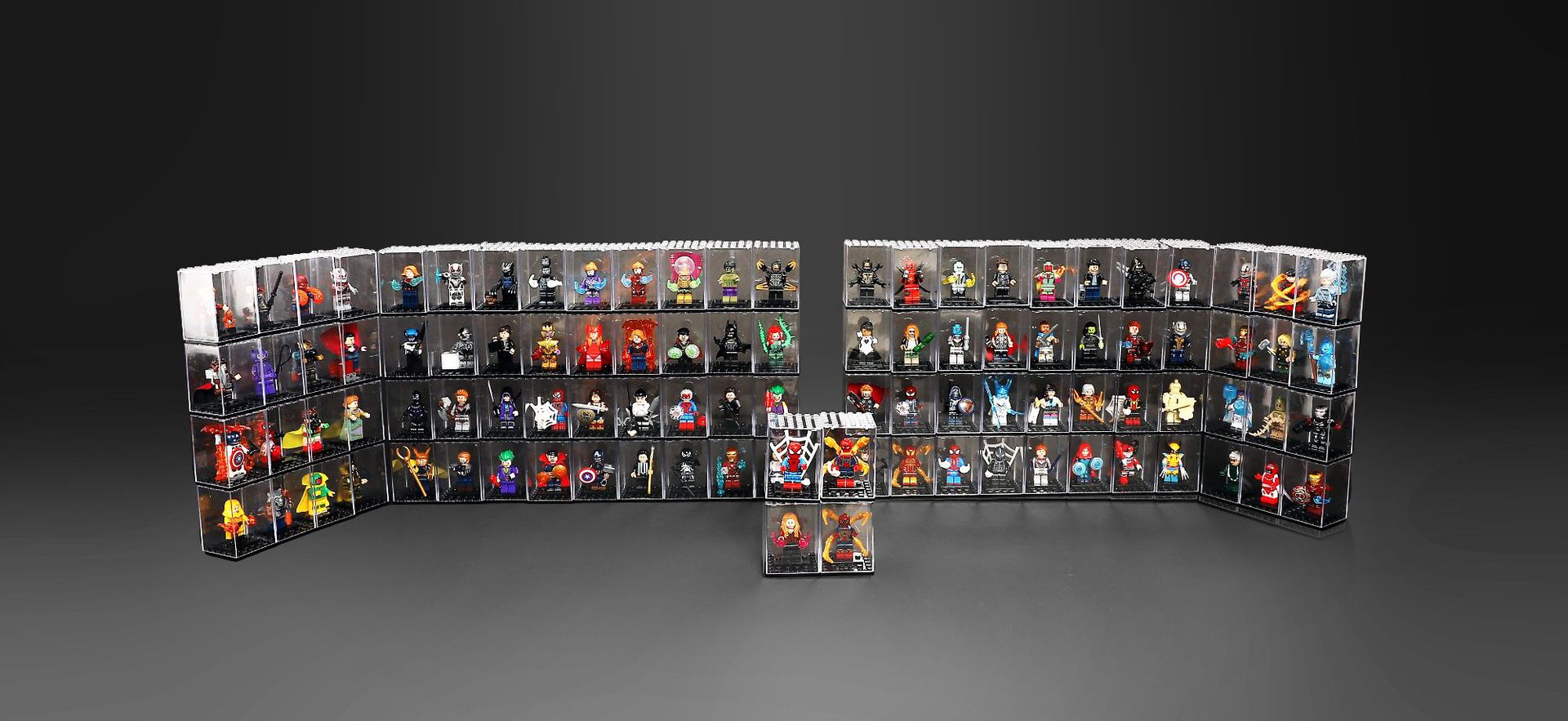 兼容乐高小颗粒人仔积木塑料展示盒单个款人偶展示墙积木防尘罩