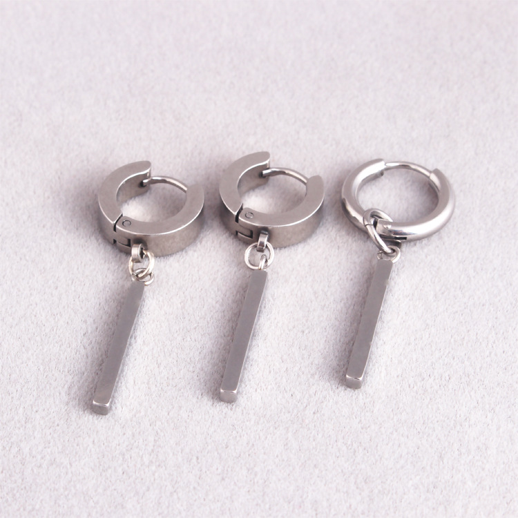 韩版明星同款一字杆磁铁耳夹 无耳洞钛钢假耳钉批发 速卖通新款