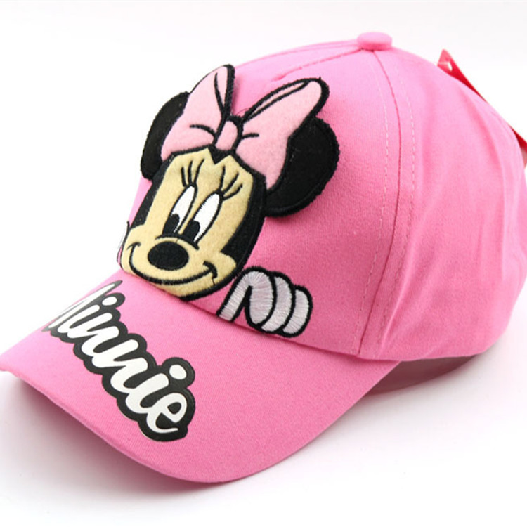 新款女童卡通米妮户外防嗮棒球帽 女童米妮可爱帽子 韩国可爱帽子