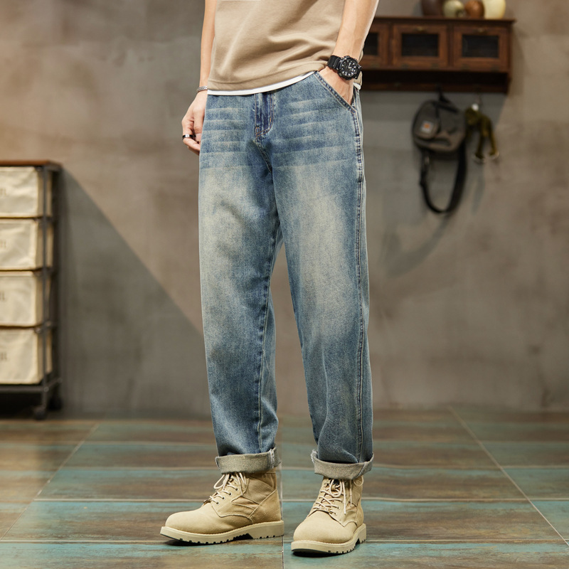 2023 Autumn High Quality Jeans Men's New Trendy Brand Handsome Pants Stretchy Harem Pants Men's Casual Trousers