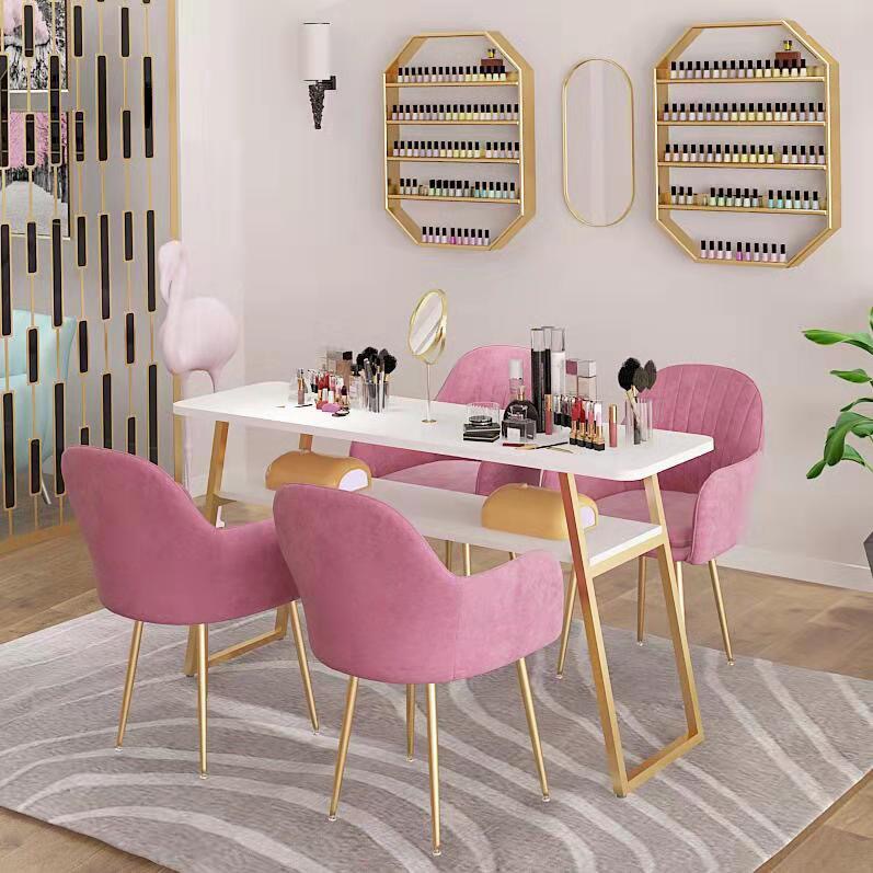 简约现代美甲桌子特价经济型欧式双人美甲台网红单人美甲桌椅套装