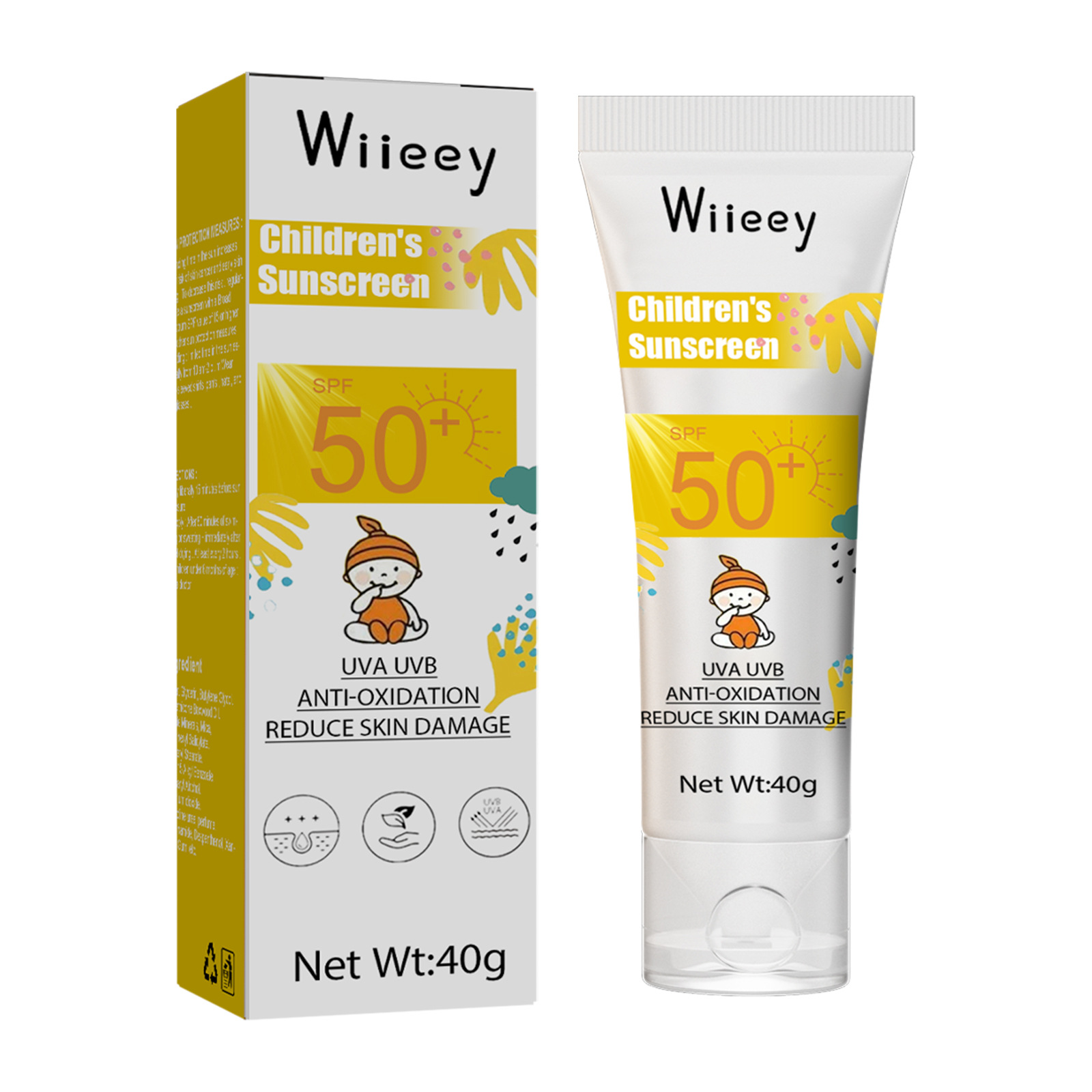 Wiieey Children's Sunscreen Summer Outdoor UV Protection Whole Body Protective Cream