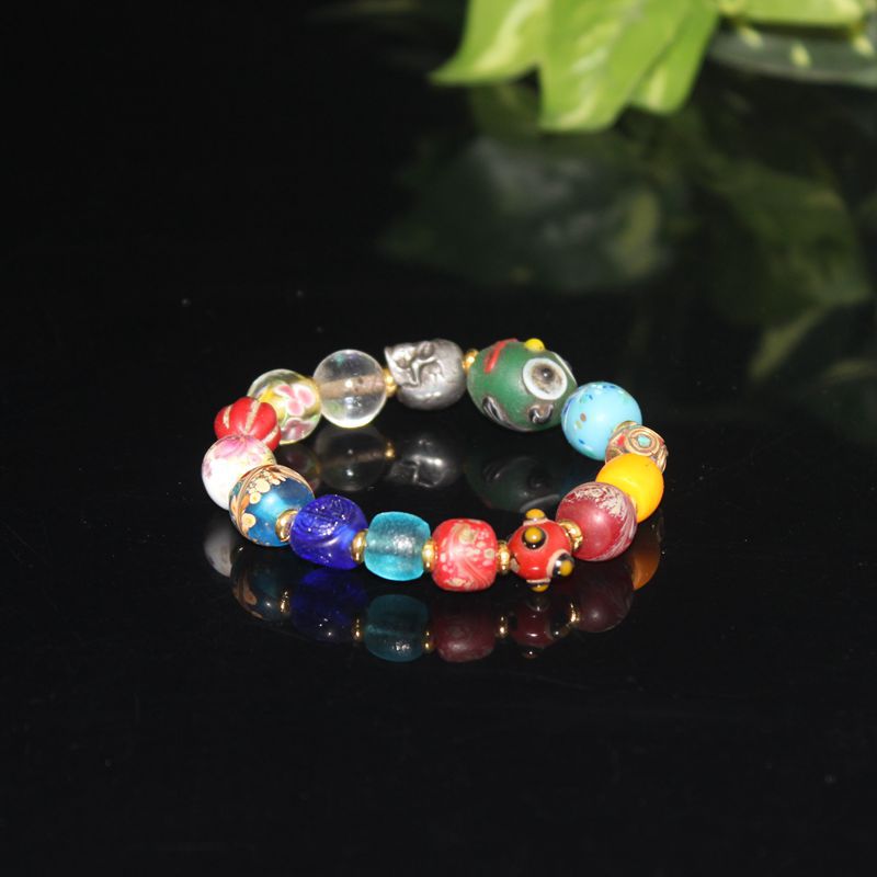 古玩老货孤品老琉璃多宝手链手串批发 古珠老珠子收藏 老琉璃珠串