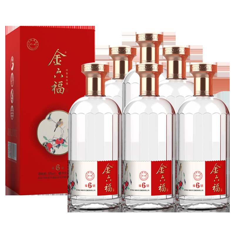 金六福福锐6浓香型白酒52度500ml整箱装 婚宴好酒送礼佳品-阿里巴巴