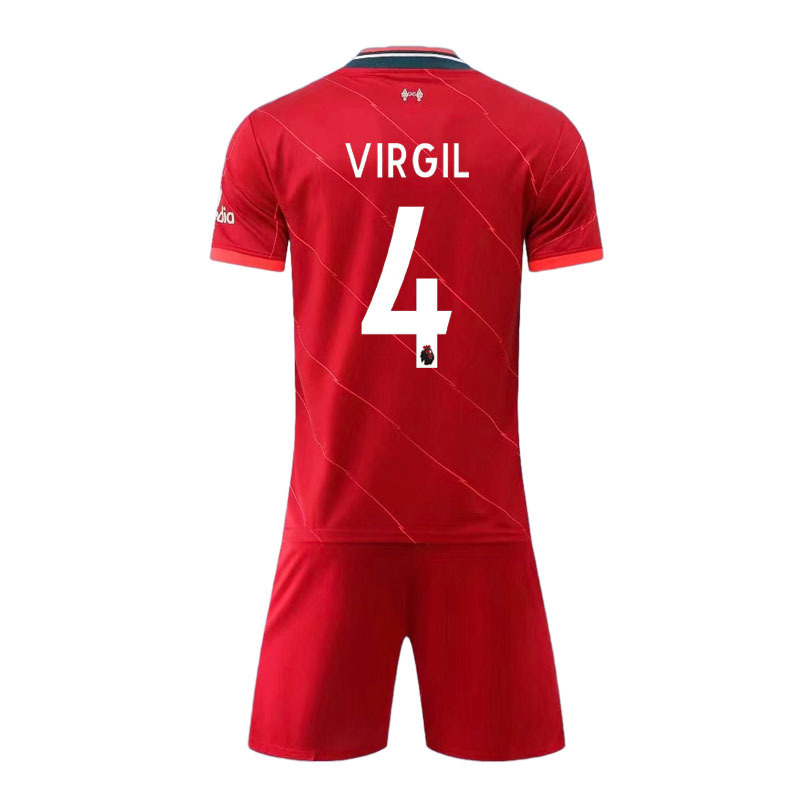 新款利物浦球衣21-22主场11号萨拉赫4号范迪克菲尔米诺短袖足球服