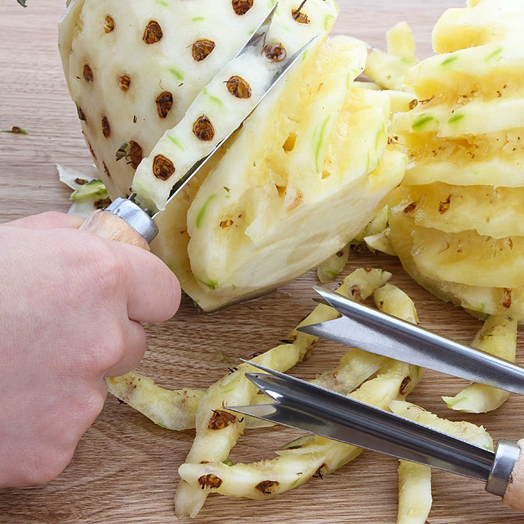 批发不锈钢菠萝铲菠萝刀削皮器凤梨去皮铲菠萝叉去眼器v型挖眼杍