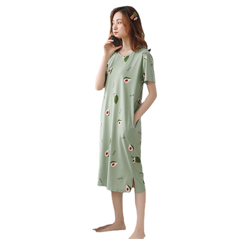 Pajamas Women's Summer Korean Pajamas Women's Summer Nightdress Short Sleeve Women's Summer Home Wear Suit Student Cute Large Size