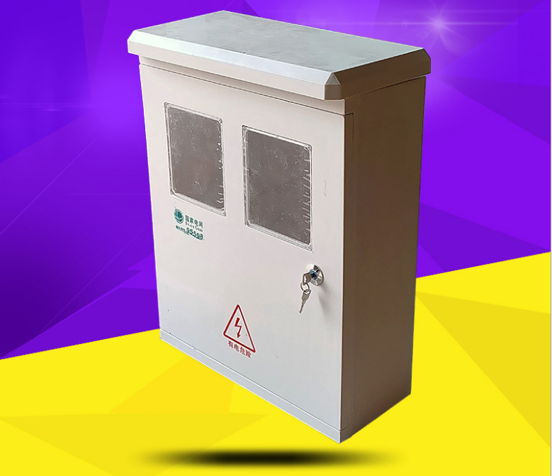 玻璃钢动力箱500*600防水带雨棚 三相二表位电表箱 防水斜顶表箱