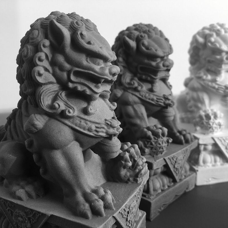 水泥小号石狮子摆件家用看门口前一对仿古庭院家居装饰品摆设