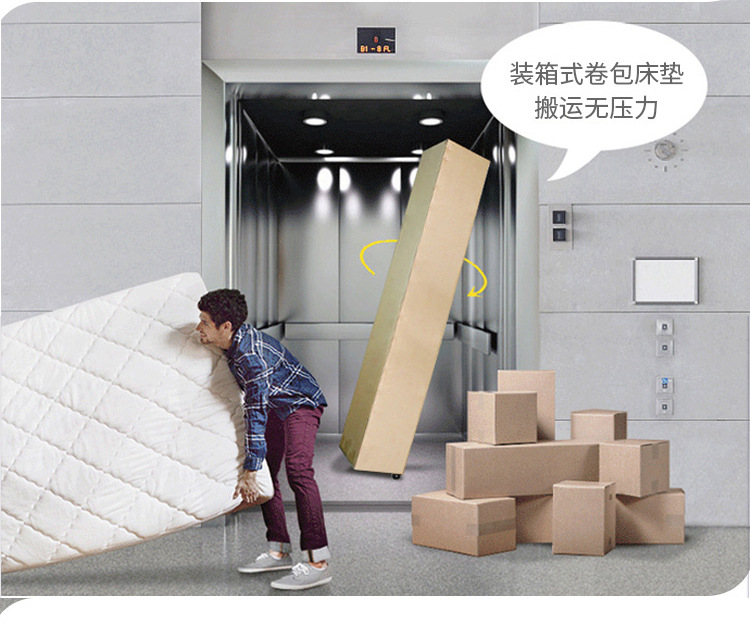 席梦思床垫1.8m独立袋弹簧真空压缩卷包乳胶软垫折叠上楼无忧包邮