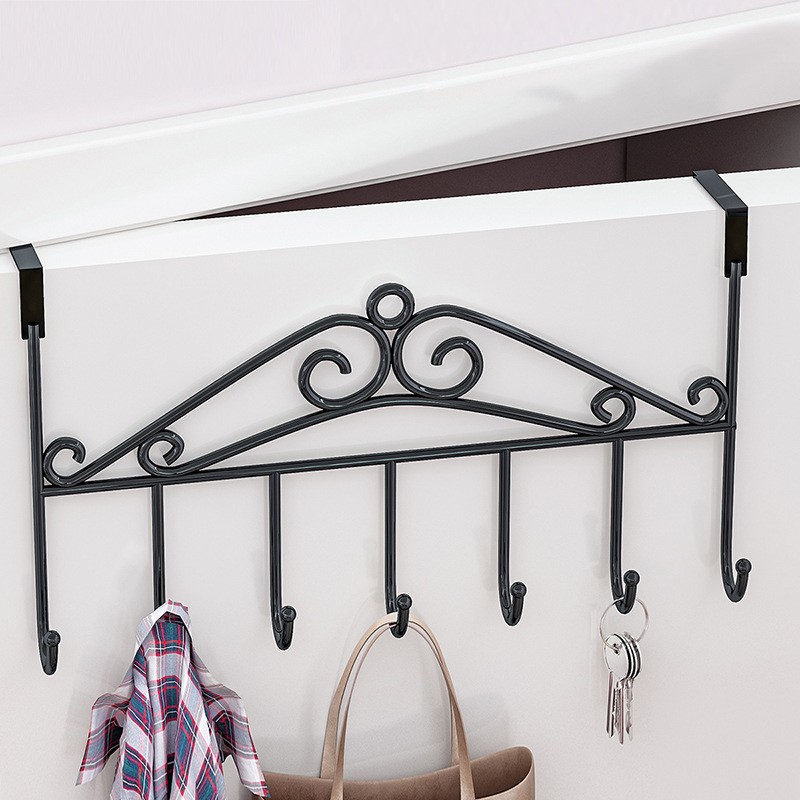 Factory Customized Modern Simple Home Iron Hook Punch-Free Hanger behind the Door Bathroom with Row Coat Hook