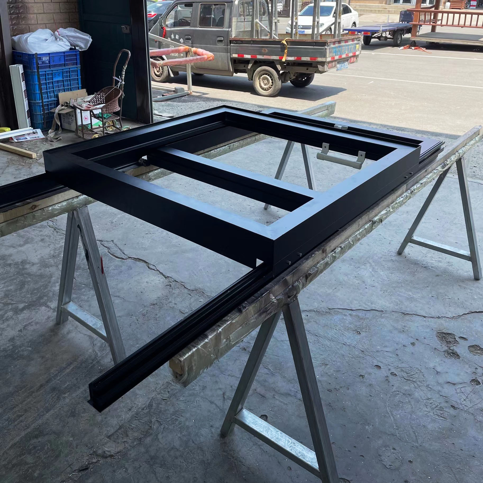 批发天井阳光房手动平移天窗露台阳光房地下室平开平移铝合金天窗