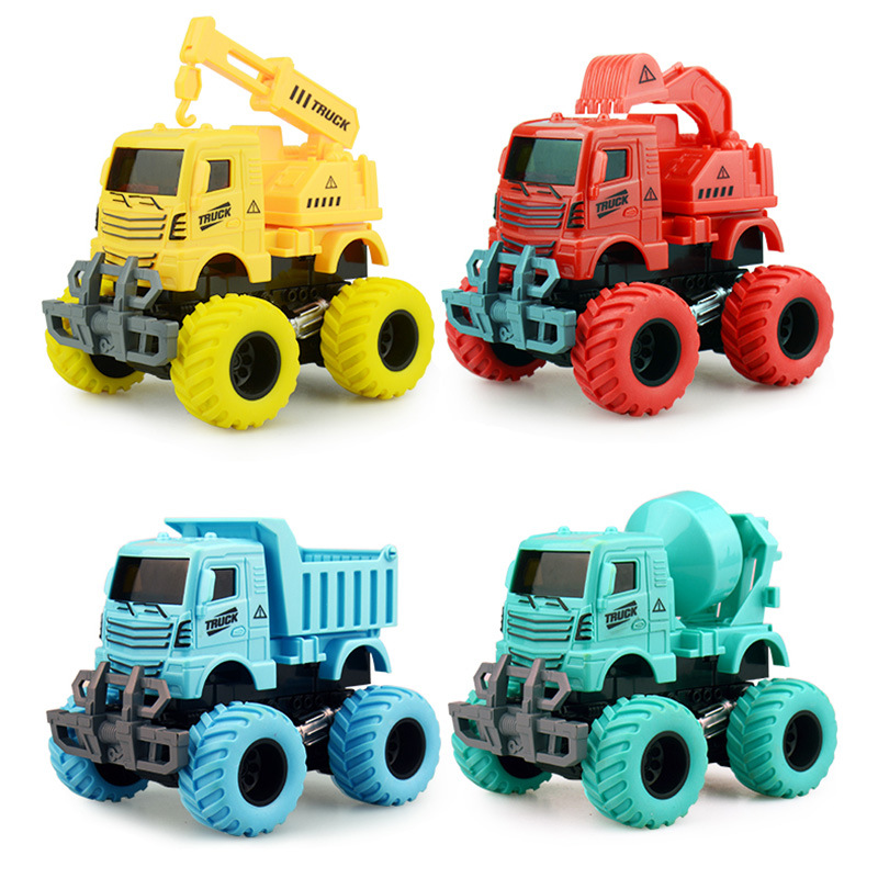 儿童惯性越野四驱撞击变形玩具车男孩模型工程车宝宝汽车360旋转