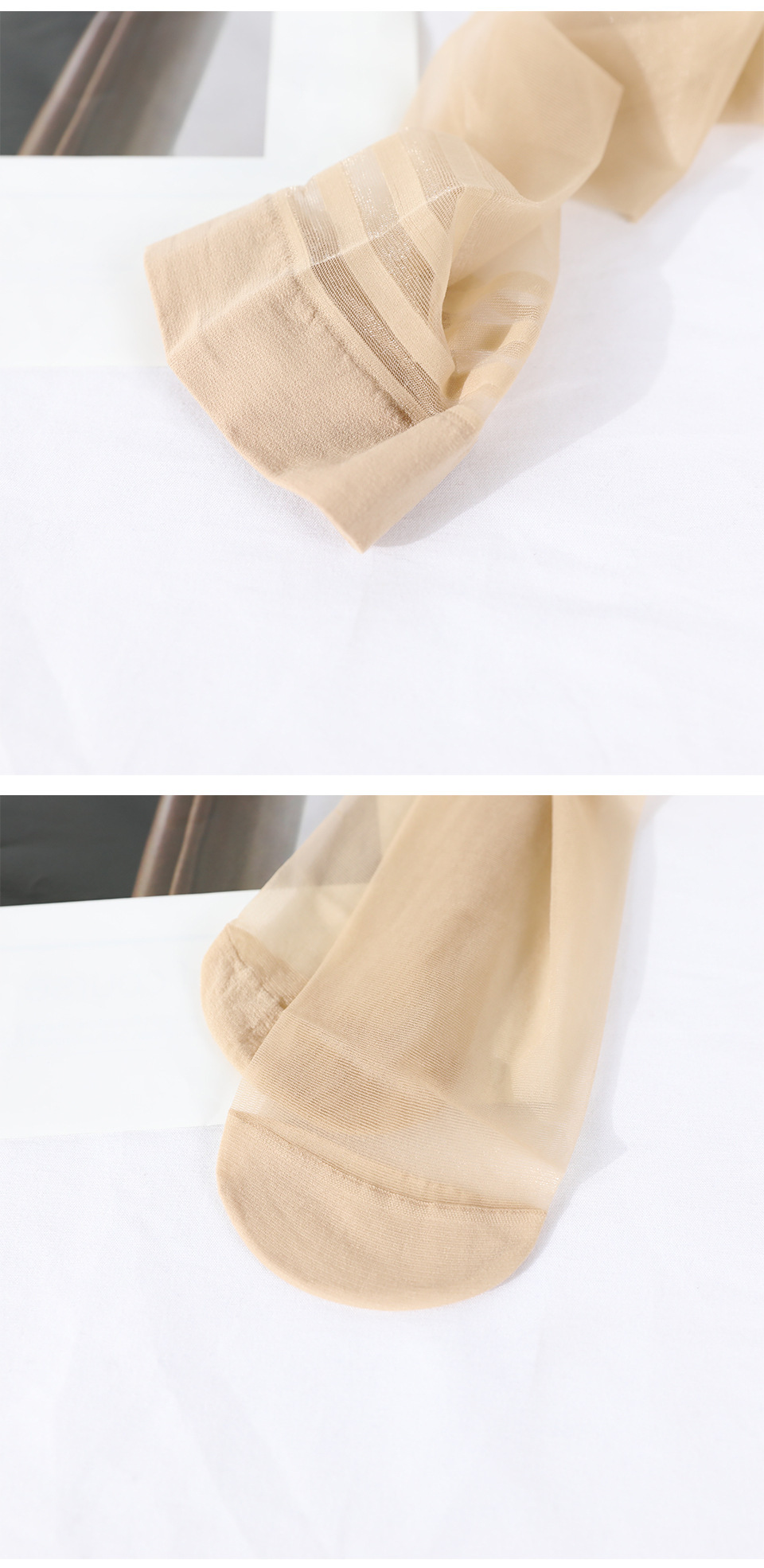 夏季超薄过膝长筒袜透明大腿丝袜半截防滑黑色肉色高筒袜女