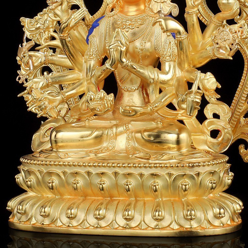 铜全鎏金准提佛母像居家供奉寸佛堂摆件藏传准提菩萨佛像-阿里巴巴