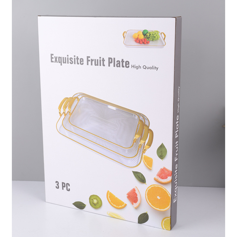 Light Luxury Pet Fruit Plate Home Living Room Bread Plate Nordic Snack Dried Fruit Plate Tray Front Desk Coffee Table Dining Tray