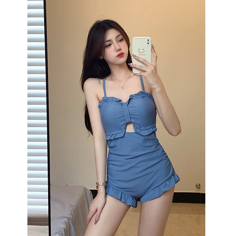 Swimsuit Women's Wholesale 2023 New Korean Ins One Piece Sexy Conservative Cover Belly Thin Fairy Hot Spring Women's Clothing