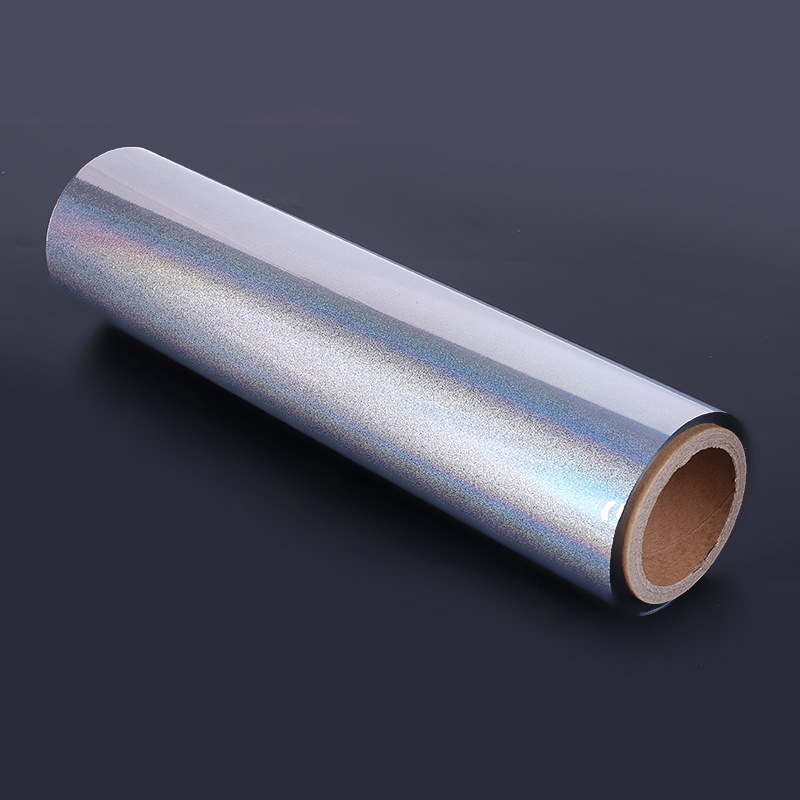 供应彩色小细沙透光镭射膜包装卡纸pet镀铝镭射反光膜复合膜批发