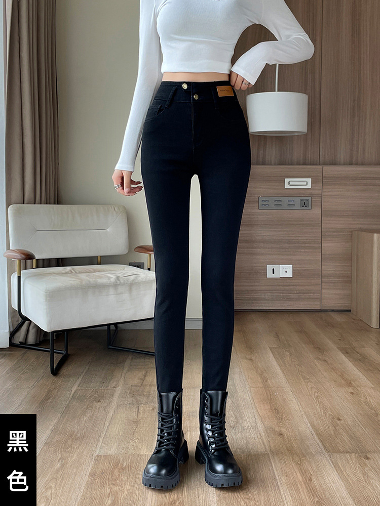 High Waist Skinny Jeans 2023 New Autumn Slimming Skinny Pencil Pants Versatile Leggings Small Black Pants