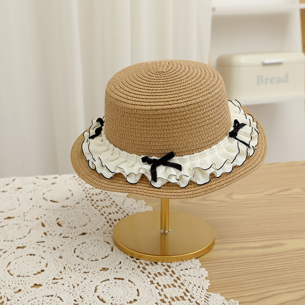 Parent-Child Xiaoxiang Wind Net Red Summer Sun Protection Beach Straw Hat Children's Crossbody Coin Purse Sun Protection Straw Hat Bag Set