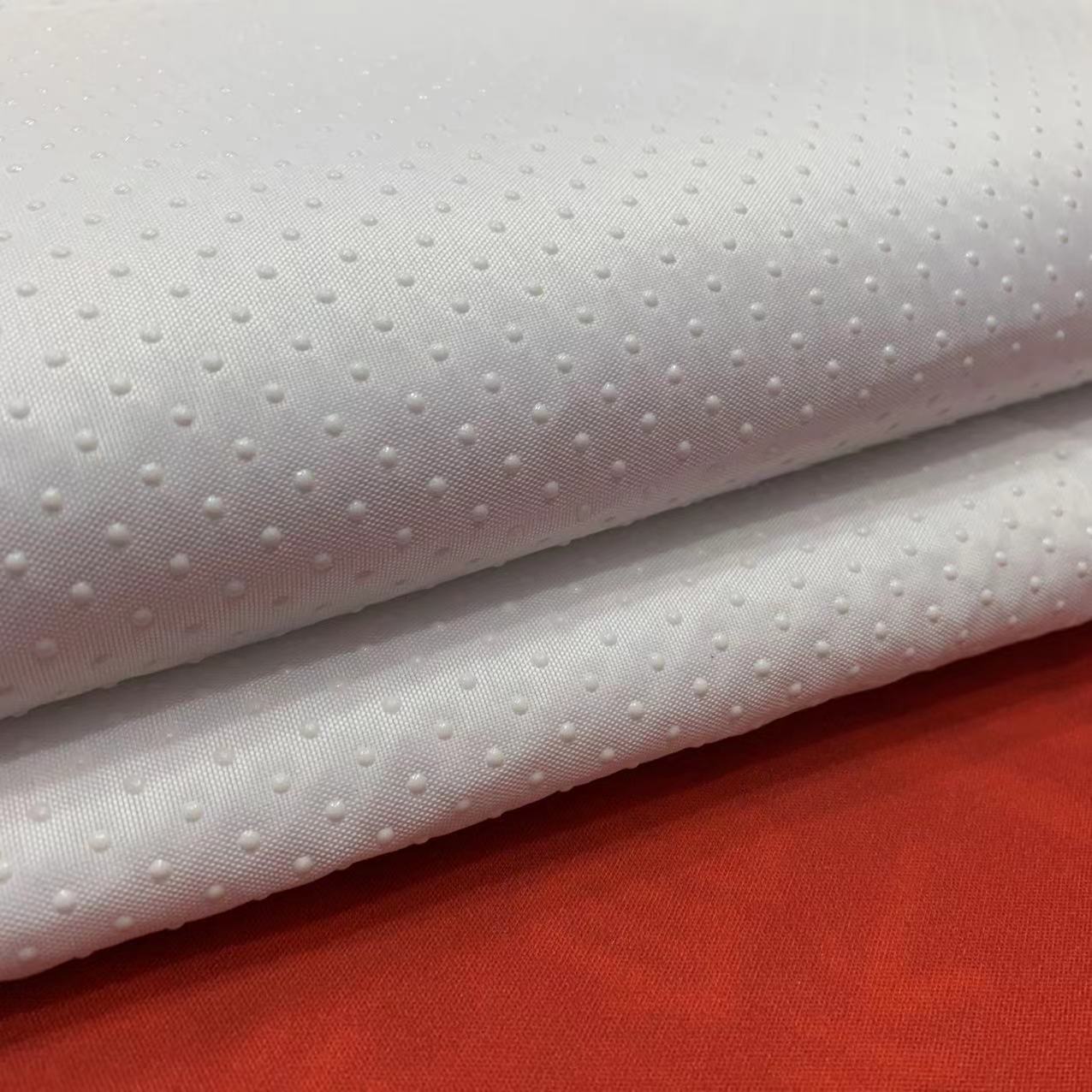 现货白色春亚纺防滑布 硅胶滴塑防滑底布 沙发垫防滑布 拖鞋底布