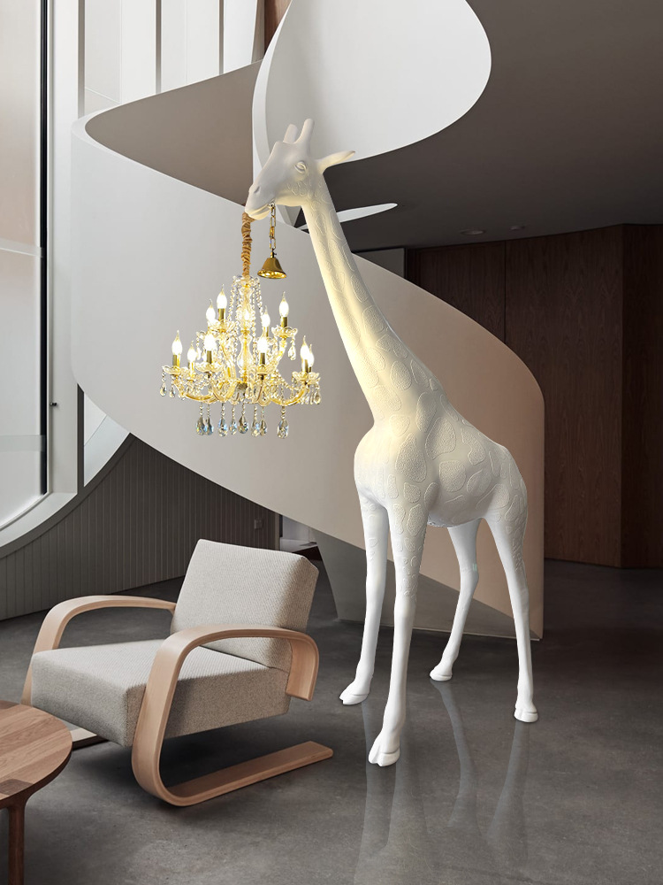 Nordic Animal Sculpture Giraffe Floor Lamp Creative Designer Exhibition Hall Hotel Lobby Sales Office Decoration Floor Lamp