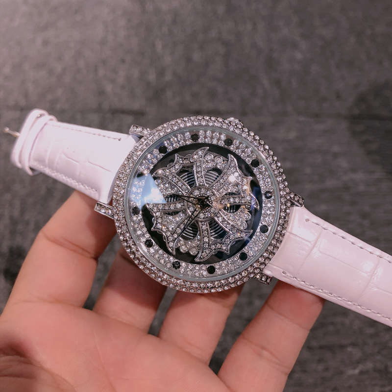 2021年新款双层时来运转克罗心男士满钻手表男抖音直播爆款防水表