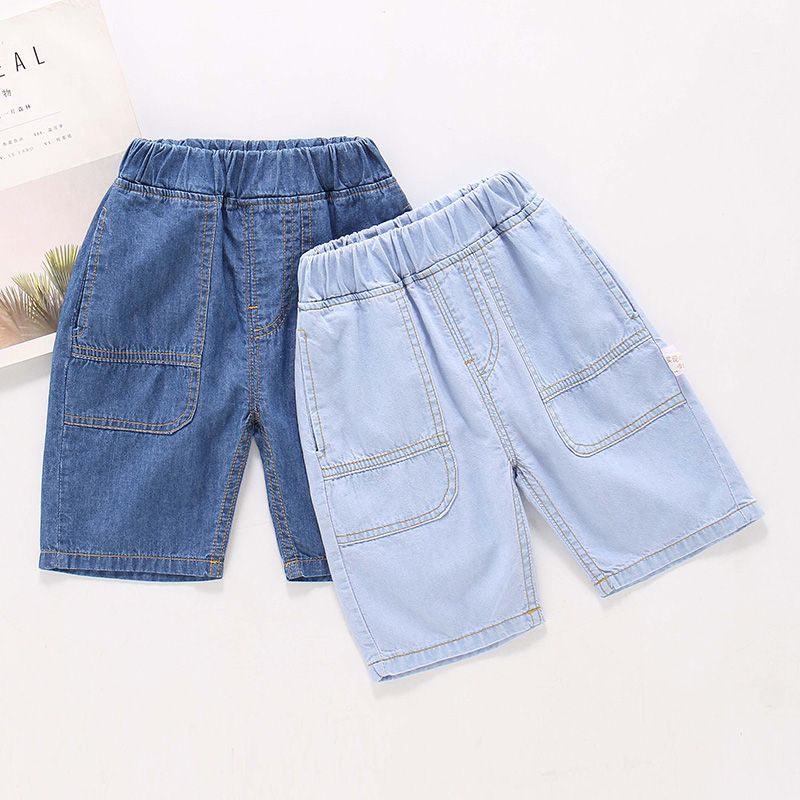 wzxsk儿童夏季纯棉牛仔短裤男童超轻薄七分裤童装女童洋气中裤宝